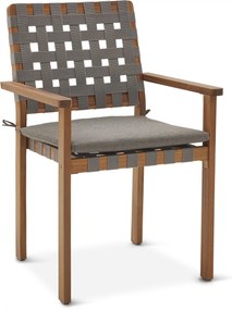 Stohovateľná záhradná stolička s pruhovaným výpletom