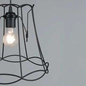 Retro závesné svietidlo čierne 30 cm - Granny Frame