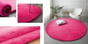 Protišmykový koberec RABBIT tmavoružový kruh