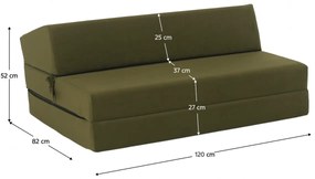 Skladacie kreslo/matrac VEDIS, zelená