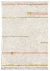 Ružovo-krémový prateľný ručne tkaný bavlnený koberec 90x130 cm Lanes Vintage Nude – Lorena Canals