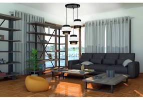 Luster na lanku NESS 3xE27/60W/230V pr. 45 cm čierna/biela