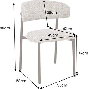 Dizajnová jedálenská stolička Harding taupe béžová / hnedá