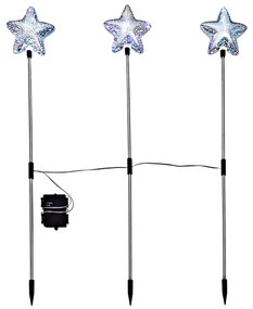 LED Záhradný zápich žiariaca hviezda, 3 ks