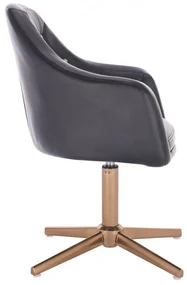 LuxuryForm DESIGN Kreslo ROMA na zlatom kríži - čierne