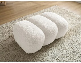 Biela podnožka z textílie buklé Hippolyte – Bobochic Paris