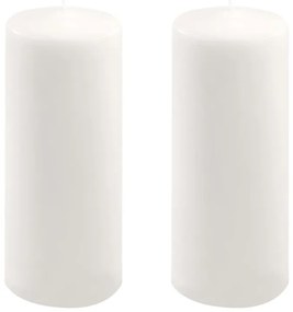 Sada stĺpových sviečok, 25 cm, Ø10 cm, biela, 2 ks