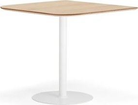 Barový stôl METRIC, zaoblené rohy, 1000x1000x900 mm, biela/jaseň