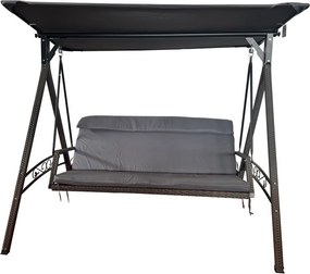 Sivá záhradná hojdačka z umelého ratanu Rattan – Rojaplast