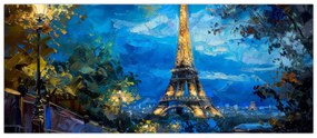 Obraz - Olejomaľba Eiffelovej veže (120x50 cm)