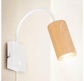 Brilagi - Flexibilná nástenná lampa SELE 1xGU10/30W/230V biela/dekor duba BG1381