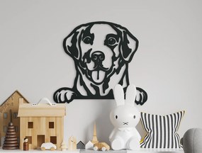 drevko Drevený obraz na stenu Labrador Rozmer obrazu: 39,5 x 44,5 cm, Farba dekorácie: Čierna