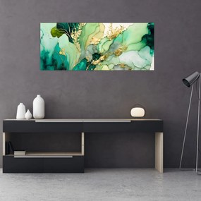 Obraz - Zelená abstrakcia (120x50 cm)