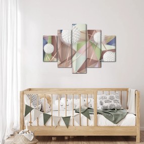 Obraz - 3D Abstrakcia v pastelových farbách (150x105 cm)