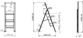 Kovové schodíky 119 cm – Wenko