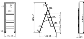 Biele skladacie schodíky Wenko Ladder Alu, 127 cm