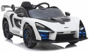 Lean Cars Elektrické autíčko - McLaren Senna - nelakované - biele - motor 2x45W - batéria 12V7Ah -2023