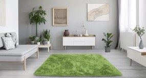 Protišmykový koberec SHAGGY zelený