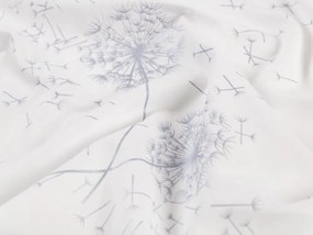 Biante Dekoračný záves Sofia SF-008 Strieborné jesenné púpavy na bielom 150x140 cm