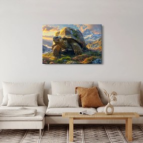 Obraz - Korytnačka a horská krajina (90x60 cm)