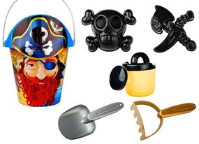 LEAN TOYS Súprava do piesku – Pirát, sada 6 kusov