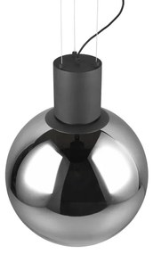 Čierne LED závesné svietidlo so skleneným tienidlom ø 50 cm Cipallone – CINQUE