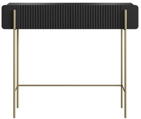 Toaletný stolík Malmi 100 cm - čierny mat / zlatá