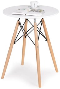 Elegantný okrúhly drevený stolík - 80 cm