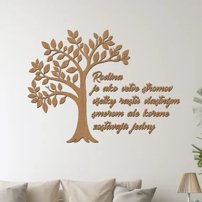 dřevo života Drevený strom Rodina sú korene Farebný vzor: Horsky dub, Rozmery (cm): 106x80