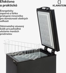 Klarstein Iceblokk 51, mraziaci box, voľne stojaci, 51 l, uzamykateľný, energet. trieda F, čierna