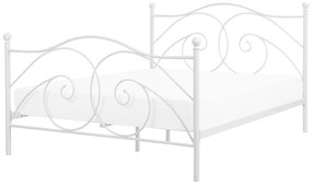 Biela kovová posteľ s rámom 160 x 200 cm DINARD Beliani
