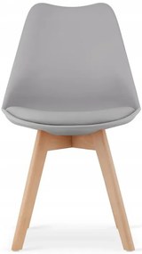 Jedálenská zostava TODI 80cm okrúhly stolový set biely+ 4 stoličky MARK sivé