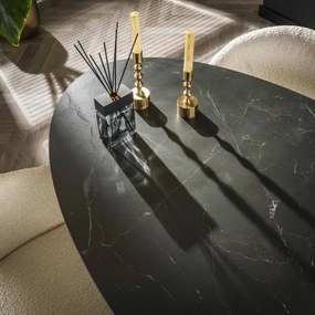 Jedálenský stôl 45-30 Ovál 180x90cm Ceramic Natural Black  - Komfort-nábytok