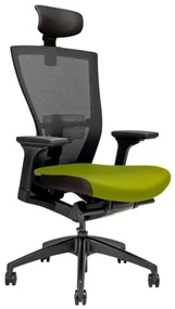 Kancelárska ergonomická stolička MERENS — látka, čierna / viac farieb Zelená