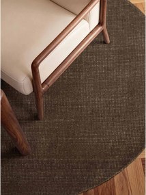 Hnedý ručne tkaný vlnený okrúhly koberec ø 160 cm Greenwich – Ted Baker