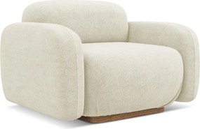 Krémovobiely modul pohovky z textílie buklé Ailani – Makamii