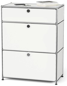 Komoda Kovová komoda »CN3« so zásuvkou a výklopnými priečinkami, biela