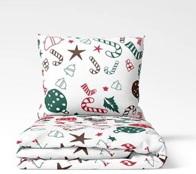 Vianočné obliečky bavlnené Vianočné perníčky TiaHome - 1x Vankúš 90x70cm, 1x Paplón 140x200cm
