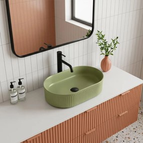 Rea Vanda, umývadlo na dosku 490x310x130 mm, svetlá zelená matná, REA-U3612