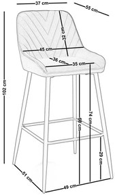 JAKS Barová stolička Vasto tmavo šedá