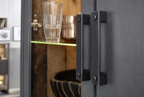 Vysoká vitrína Prime, vintage optika dreva