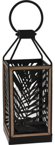 Kovový lampáš Mollina čierna, 15,2 x 15,2 x 38 cm