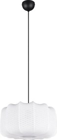 Biele kovové závesné svietidlo s textilným tienidlom ø 40 cm Madleine – Reality