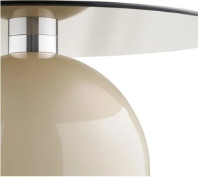 Béžový okrúhly konferenčný stolík so sklenenou doskou ø 70 cm Ravello – House Nordic