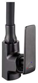 Invena Ligaria, vysoká drezová batéria s elastickým ramenom, systém Eco Start, čierna matná, INV-BZ-39-004-L