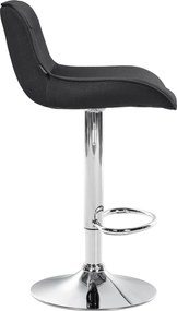 Barová stolička Vonore - látka, chróm rám - Tmavo sivá