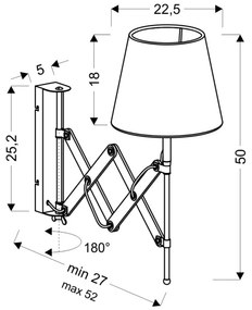 Nástenné svietidlo MITO 1xE27/40W/230V čierna