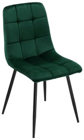 Jedálenská stolička DENVER zamatová, čierna / tmavozelená