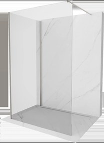 Mexen Kioto, 2-stenová sprchová zástena Walk-In 140 x 75 cm, 8mm číre sklo, brúsená oceľ profil, 800-140-212-97-00-075