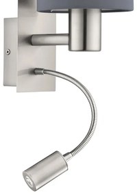 Eglo 96479 - LED Flexibilné svietidlo PASTERI 1xE27/40W+LED/3,8W šedá